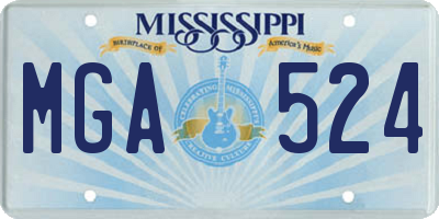 MS license plate MGA524