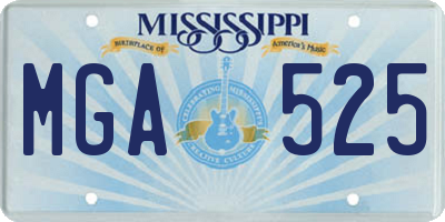 MS license plate MGA525