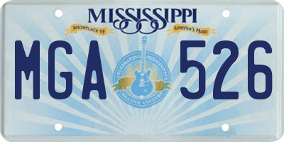 MS license plate MGA526
