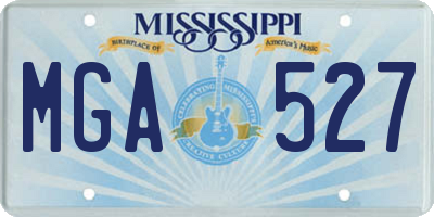 MS license plate MGA527