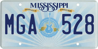 MS license plate MGA528