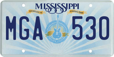 MS license plate MGA530