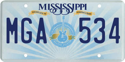 MS license plate MGA534