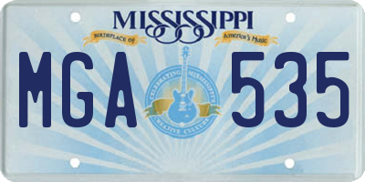 MS license plate MGA535