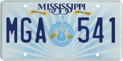 MS license plate MGA541