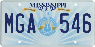 MS license plate MGA546