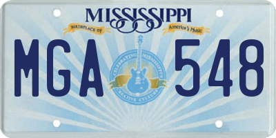 MS license plate MGA548