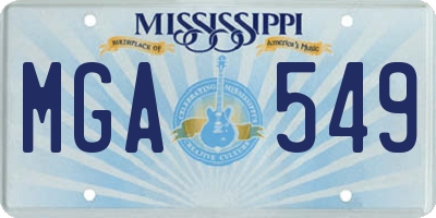 MS license plate MGA549