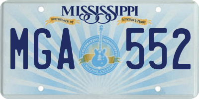 MS license plate MGA552