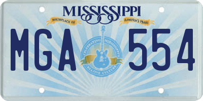 MS license plate MGA554