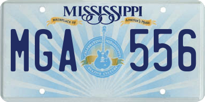 MS license plate MGA556