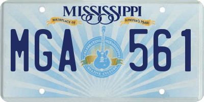 MS license plate MGA561