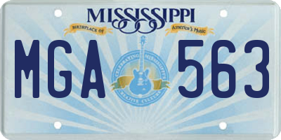 MS license plate MGA563