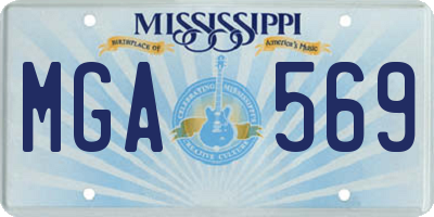 MS license plate MGA569