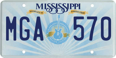 MS license plate MGA570