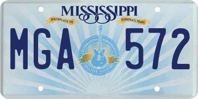 MS license plate MGA572