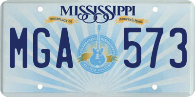MS license plate MGA573
