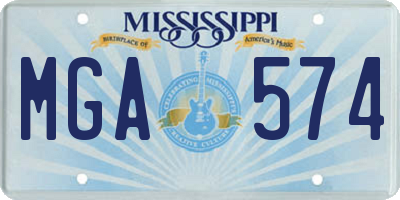 MS license plate MGA574