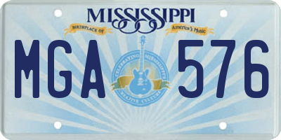 MS license plate MGA576