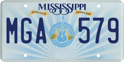 MS license plate MGA579