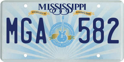 MS license plate MGA582
