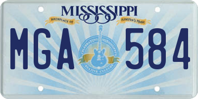 MS license plate MGA584