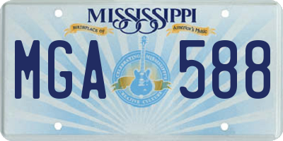 MS license plate MGA588