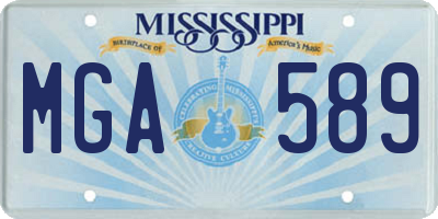 MS license plate MGA589
