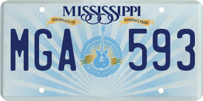 MS license plate MGA593