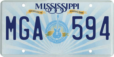 MS license plate MGA594