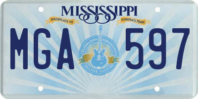 MS license plate MGA597