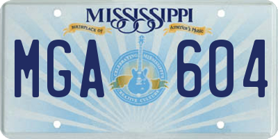 MS license plate MGA604