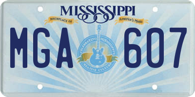 MS license plate MGA607