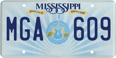 MS license plate MGA609