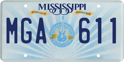 MS license plate MGA611