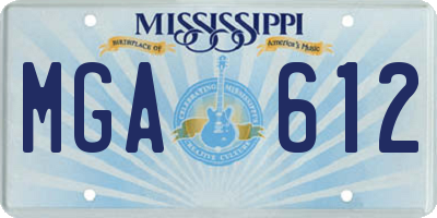 MS license plate MGA612