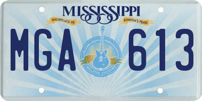 MS license plate MGA613