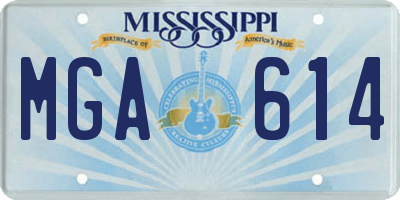 MS license plate MGA614