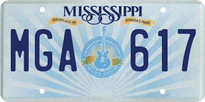 MS license plate MGA617