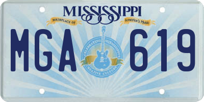 MS license plate MGA619