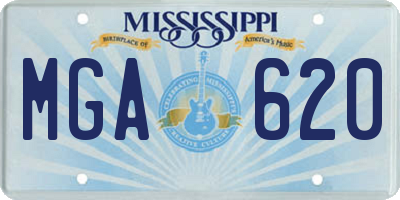 MS license plate MGA620