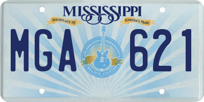 MS license plate MGA621