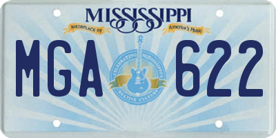 MS license plate MGA622