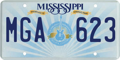 MS license plate MGA623