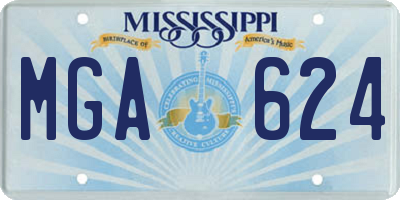 MS license plate MGA624