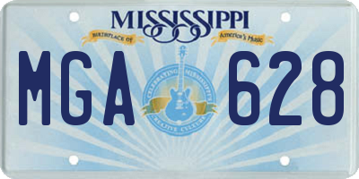 MS license plate MGA628