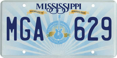 MS license plate MGA629