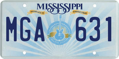 MS license plate MGA631