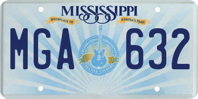 MS license plate MGA632