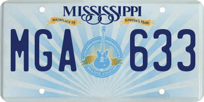 MS license plate MGA633